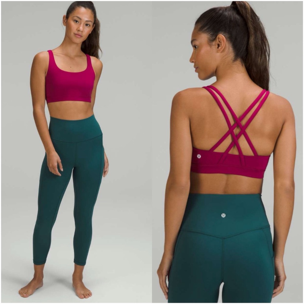 Lululemon Energy Bra Medium Support B–D Cups in Pomegranate